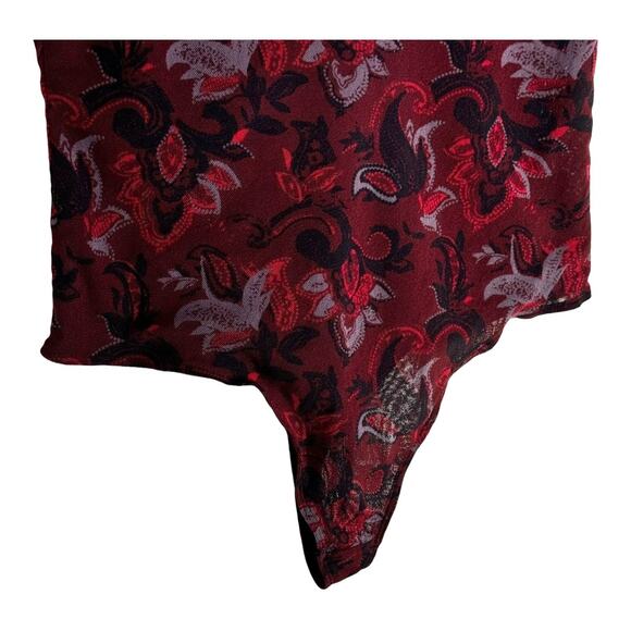 Free People Intimately Frisia Merlot Thong Bodysuit Double Scoop Neck Size Large - Picture 8 of 9